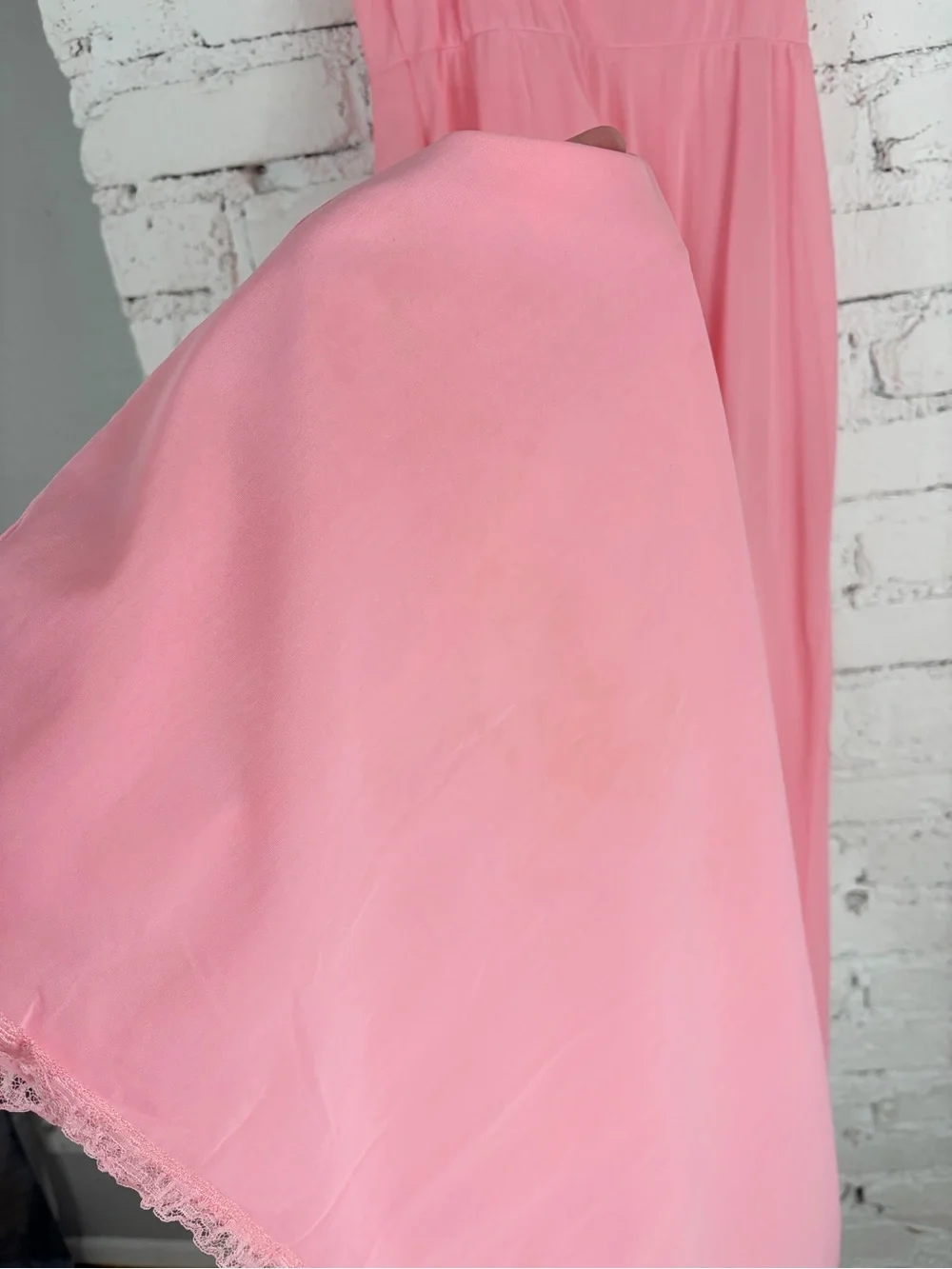 Vintage 50s Luxite by Holeproof Nylon Pink Maxi Slip Nightie Lingerie Dress 34 - Picture 14 of 15